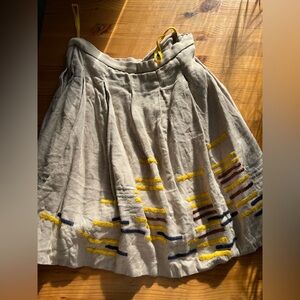 Maeve tan skirt 4 s m embroidered